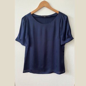 Banana Republic - Navy Puff sleeve blouse